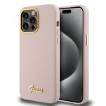 Guess “Vintage Script Gold Logo Collection” Σκληρή Θήκη προστασίας από σιλικόνη – Apple iPhone 15 Pro Max (Ροζ – GUHCP15XSMBSLP)