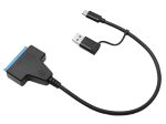 POWERTECH καλώδιο USB-C/USB σε SATA CAB-UC076, 2.5" HDD/SSD 6Gbps, μαύρο