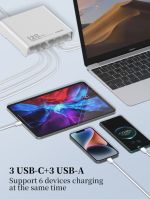 LDNIO σταθμός φόρτισης Q605, 3x USB-C & 3x USB, 120W, PD/QC, μαύρος