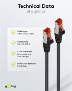 GOOBAY καλώδιο δικτύου 68697, CAT 6 S/FTP, copper, 250MHz, 20m, μαύρο