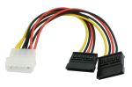 POWERTECH καλώδιο ρεύματος IDE σε 2x SATA CAB-W003, 20cm
