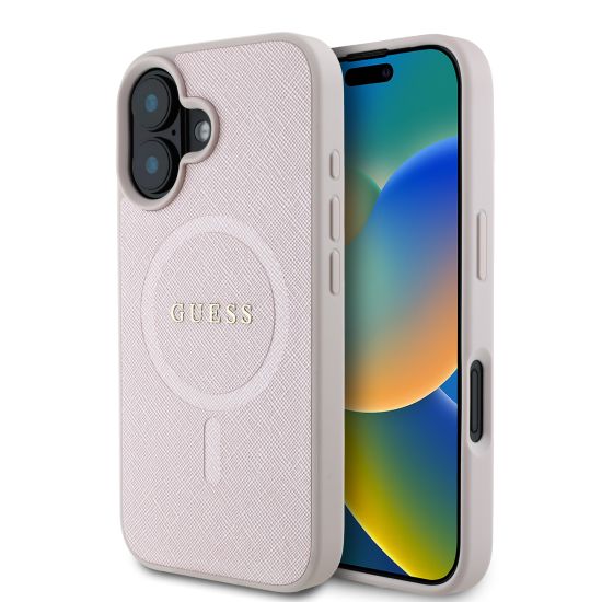 Guess Magsafe Hard Case Θήκη προστασίας από σκληρό πλαστικό – iPhone 16 (Ροζ – GUHMP16SPSAHMCP)