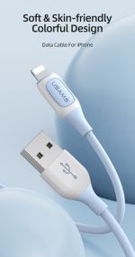 USAMS καλώδιο Lightning σε USB US-SJ595, 2.4A, 1m, λευκό