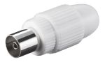 POWERTECH βύσμα PAL 9.5mm θηλυκό CAB-V010 για TV, λευκό, 5τμχ