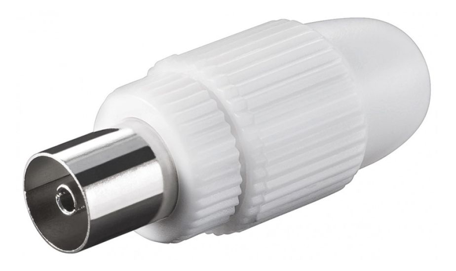POWERTECH βύσμα PAL 9.5mm θηλυκό CAB-V010 για TV, λευκό, 5τμχ