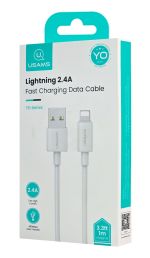 USAMS καλώδιο Lightning σε USB US-SJ709, 12W, 480Mbps, 1m, λευκό