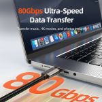 CABLETIME καλώδιο USB-C CT-USB4V2, USB4, 240W, 80Gbps, 8K/60Hz, 1m, μαύρο