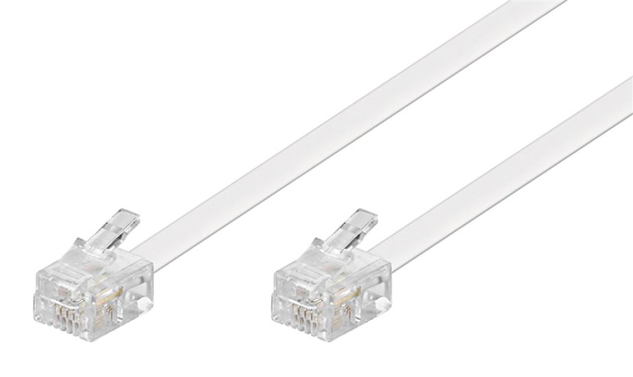 GOOBAY καλώδιο τηλεφώνου 93065, RJ11 6P4C, CCA, 15m, λευκό