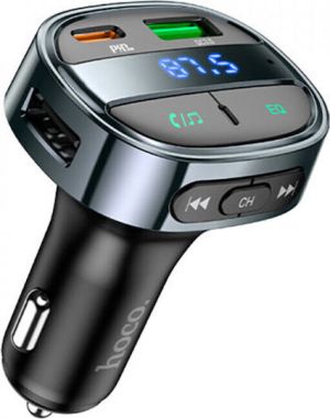 Hoco FM Transmitter Αυτοκινήτου E70 με Bluetooth / USB Metal Grey