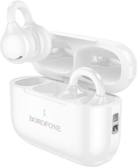 Borofone BW95 Cancion Open Ear Bluetooth Handsfree Ακουστικά με Θήκη Φόρτισης Λευκά
