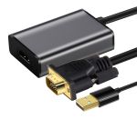 CABLETIME αντάπτορας HDMI σε VGA & USB AV582, 1080p, 0.15m, μαύρος