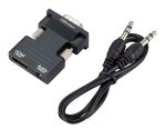 POWERTECH αντάπτορας HDMI (F) σε VGA (M) CAB-H120 με audio, μαύρο
