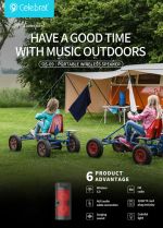 CELEBRAT φορητό ηχείο OS-09 με μικρόφωνο, 10W, BT/TF/USB/AUX, FM, μαύρο