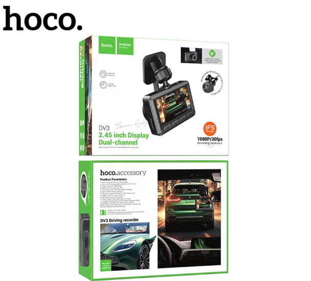 Hoco DV3 Driving Recorder Dual Channel 2.45 “ Display