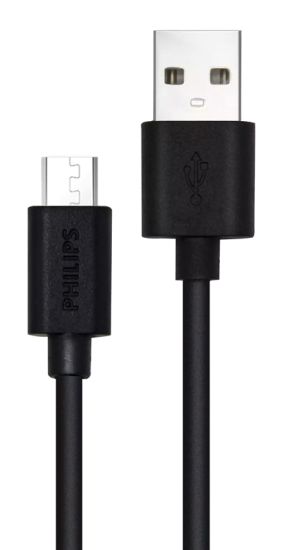 PHILIPS καλώδιο USB σε Micro USB DLC3104U-00, 2A 10W, 1.2m, μαύρο
