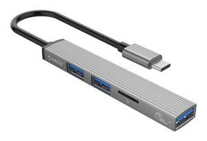 ORICO USB-C hub AH-12F, 3x USB ports, micro SD port, γκρι