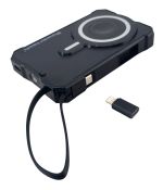 POWERTECH ηλιακό power bank PT-1505 με καλώδιο & φακό, 10000mah, magnetic wireless, 35W, μαύρο