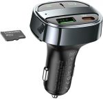Hoco FM Transmitter Αυτοκινήτου E70 με Bluetooth / USB Metal Grey