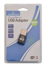 POWERTECH ασύρματος USB αντάπτορας PT-1041, AC600 600Mbps, 2.4/5GHz WiFi