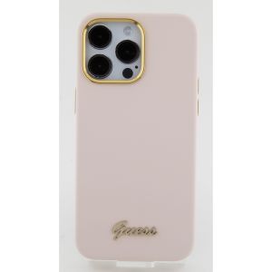 Guess “Vintage Script Gold Logo Collection” Σκληρή Θήκη προστασίας από σιλικόνη – Apple iPhone 15 Pro (Ροζ – GUHCP15LSMBSLP)