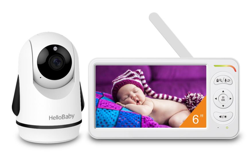 HELLOBABY ενδοεπικοινωνία μωρού HB6364 με κάμερα & οθόνη 6", 720p, PTZ