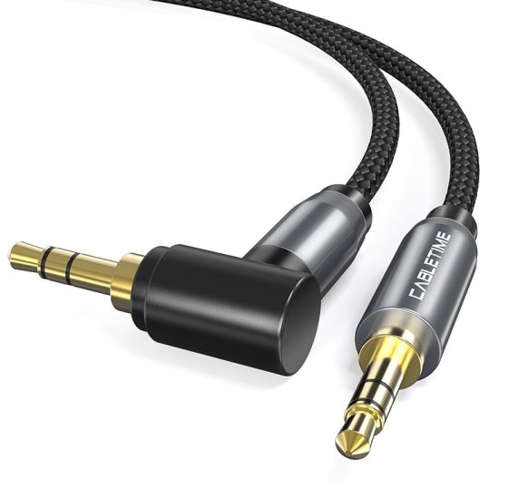 CABLETIME καλώδιο AUX Stereo 3.5mm (1/8") 90 Degree AV311, 1m, μαύρο