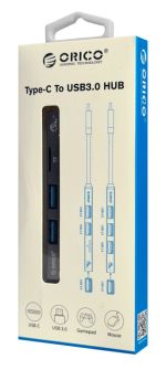 ORICO USB-C hub AH-12F, 3x USB ports, micro SD port, γκρι
