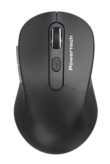 POWERTECH ασύρματο ποντίκι PT-1466, USB δέκτης, έως 1600DPI, μαύρο