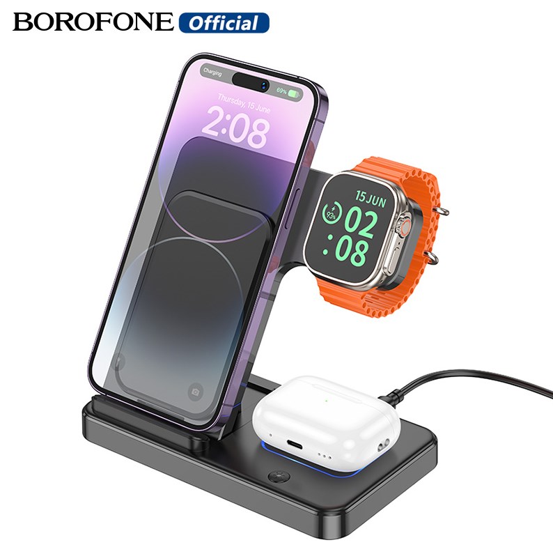 BOROFONE BQ26 3 in 1 Wireless Charger Dock Station Dock 15W