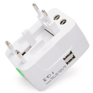 LAMTECH LAM073050 TRAVEL ADAPTER WITH 2 USB PORTS & 4 DIFFERENT PLUGS