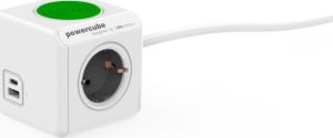 Allocacoc 11092/DEPEWL PowerCube 2 Θέσεων με Διακόπτη και 2 USB Wireless Charging Λευκό