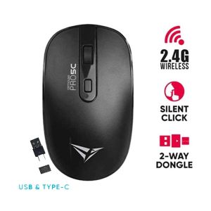 Alcatroz AM5CB Wireless Ασύρματο Ποντίκι Μαύρο (USB+Type-C)