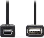 Nedis USB 2.0 Cable USB-A male - USB-B female 0.2m (CCGP60315BK02)