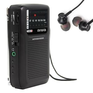 AIWA RS-33 POCKET RADIO WITH EARPHONES BLACK
