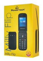 POWERTECH κινητό τηλέφωνο Milly Flip, 2.4", dual SIM, πλήκτρο SOS, μαύρο