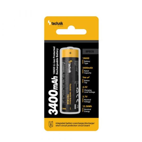 Technik Επαναφορτιζόμενη Μπαταρία 18650 Li-ion 3400mAh 3.7V 1τμχ