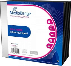 MediaRange CD-R 700MB 60 Min 52x Recordable Cake Box  10χ τμχ (MR205)