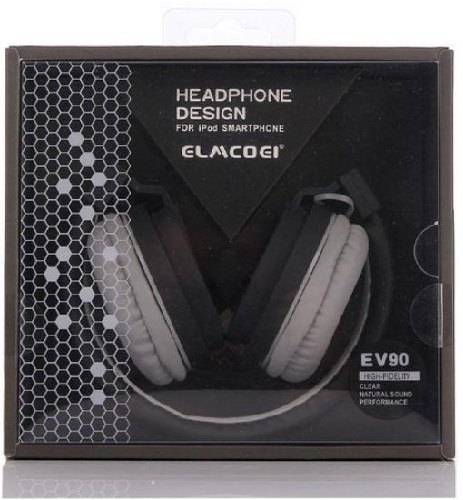 Elmcoei EV90 Ενσύρματα On Ear Ακουστικά Μάυρο Γκρί