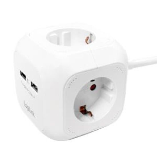 Socket 4xSchuko with 2xUSB Logilink LPS227