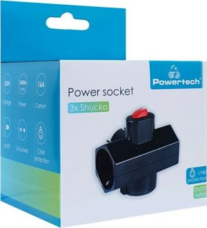 Powertech PT-825 Ταφ 3 Θέσεων με Διακόπτη Μάυρο