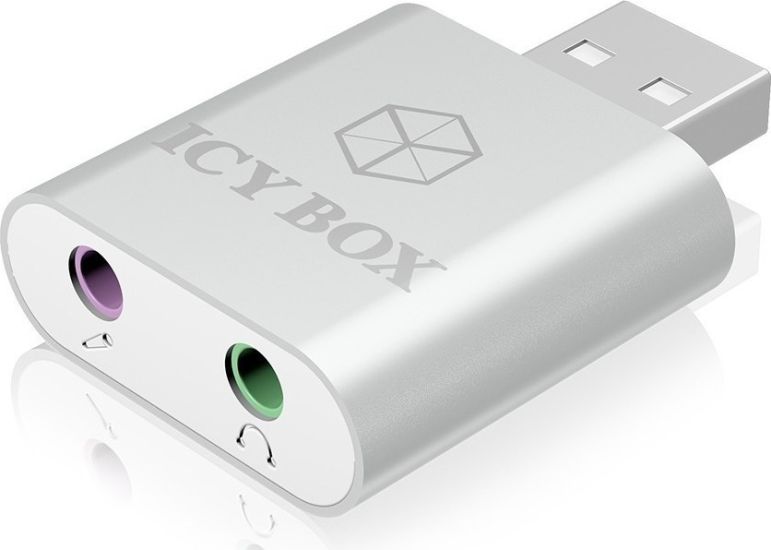 Icy Box IB-AC527 Εξωτερική USB Κάρτα Ήχου 2.0 White