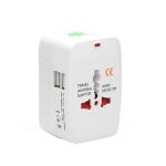 Universal travel adapter – Φορτιστής με 2xUSB, 2.4A, EU/US/UK/AU Λευκός