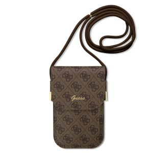Guess “4G Logo Collection” Script Metal Logo Pouch with cord Τσαντάκι για smartphone Small/Medium(170x95mm)