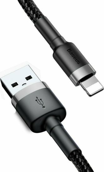 Baseus CALKLF-CG1 Cafule Braided USB to Lightning Cable Μαύρο 2m