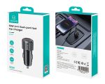 USAMS φορτιστής αυτοκινήτου CC283, USB & USB-C, 60W, μαύρος