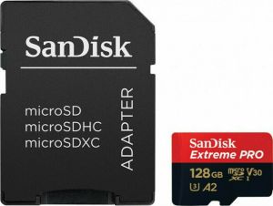 SanDisk Extreme PRO microSDXC 128GB SD with Adapter (SDSQXCD-128G-GN6MA)