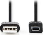 Nedis USB 2.0 Cable USB-A male - mini USB-B male 1m (CCGT60300BK10)