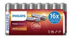 PHILIPS Power αλκαλικές μπαταρίες LR03P16F/10, AAA LR03 1.5V, 16τμχ