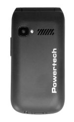 POWERTECH κινητό τηλέφωνο Milly Flip, 2.4", dual SIM, πλήκτρο SOS, μαύρο