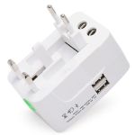 LAMTECH LAM073050 TRAVEL ADAPTER WITH 2 USB PORTS & 4 DIFFERENT PLUGS